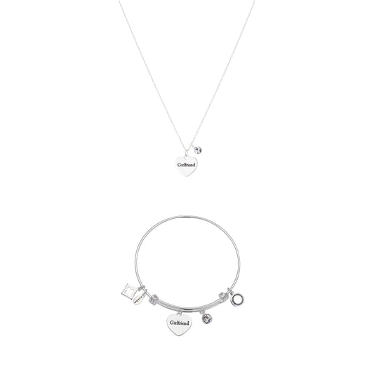 Karma Silver Girlfriend Heart Set