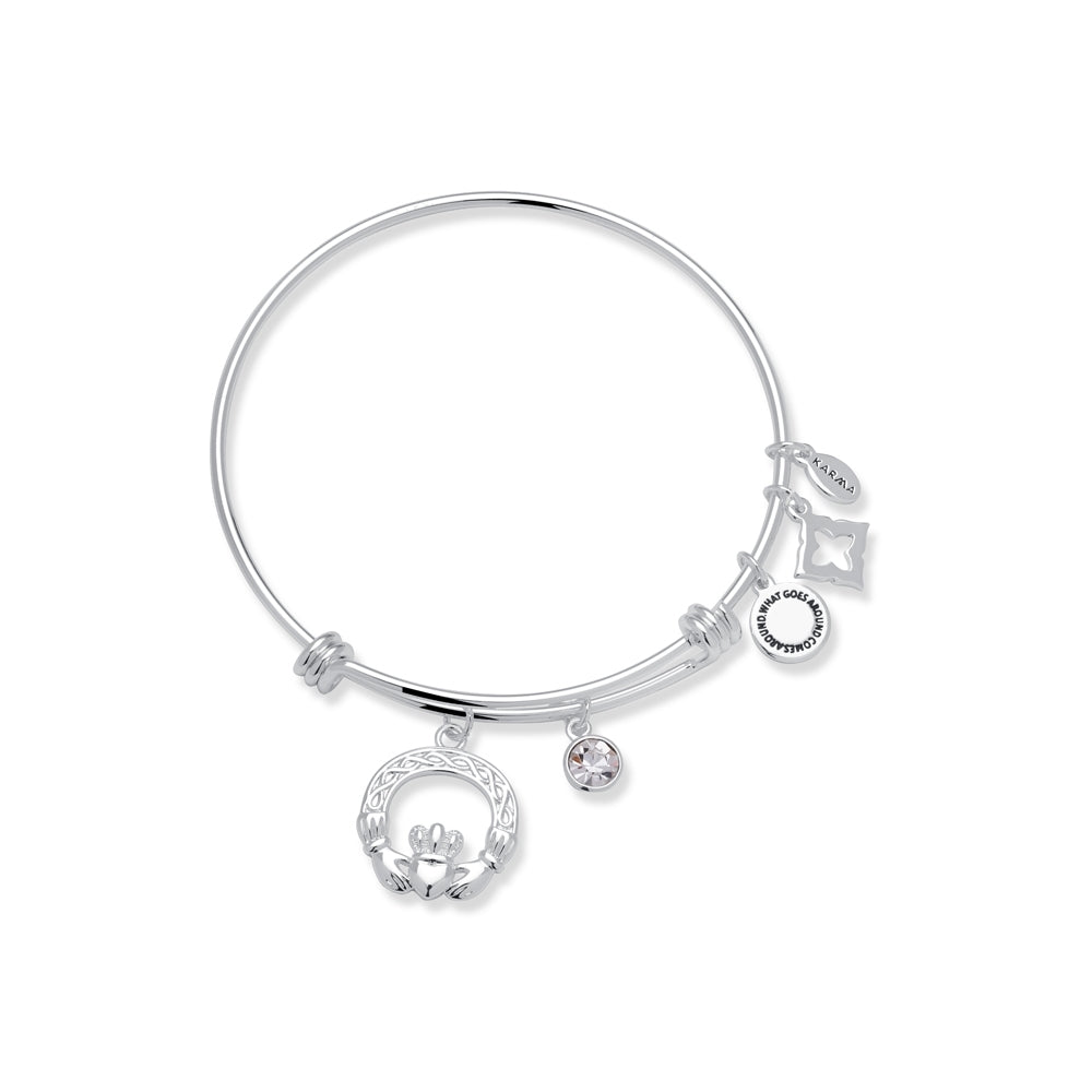 Karma Silver Claddagh CZ Charm Set
