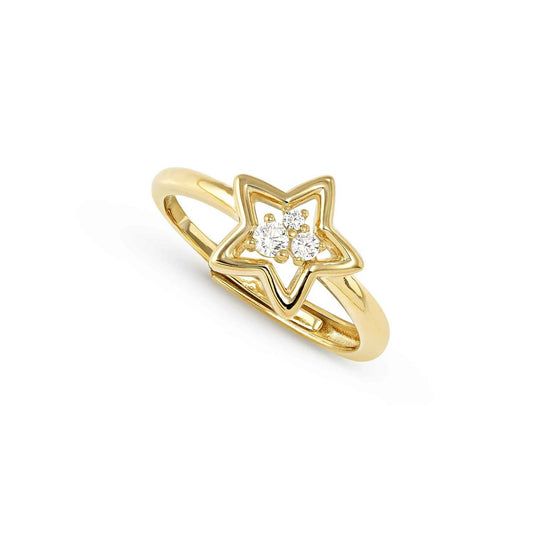 Nomination Gold Dream Beats Star White CZ Ring