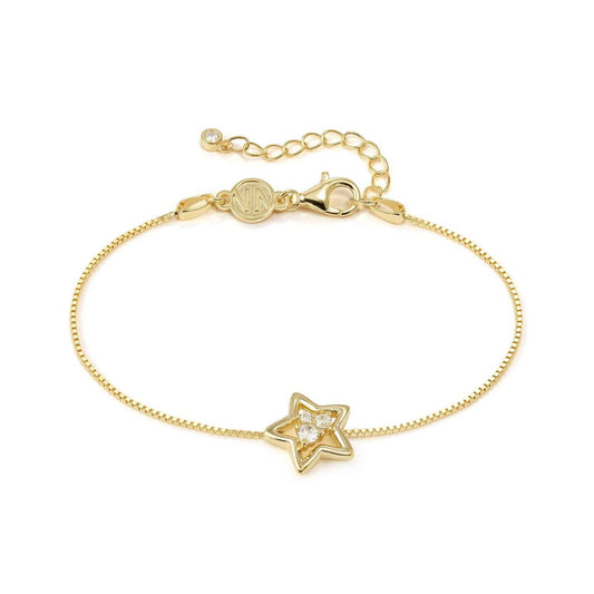 Nomination Gold Dream Beats Star White CZ Bracelet