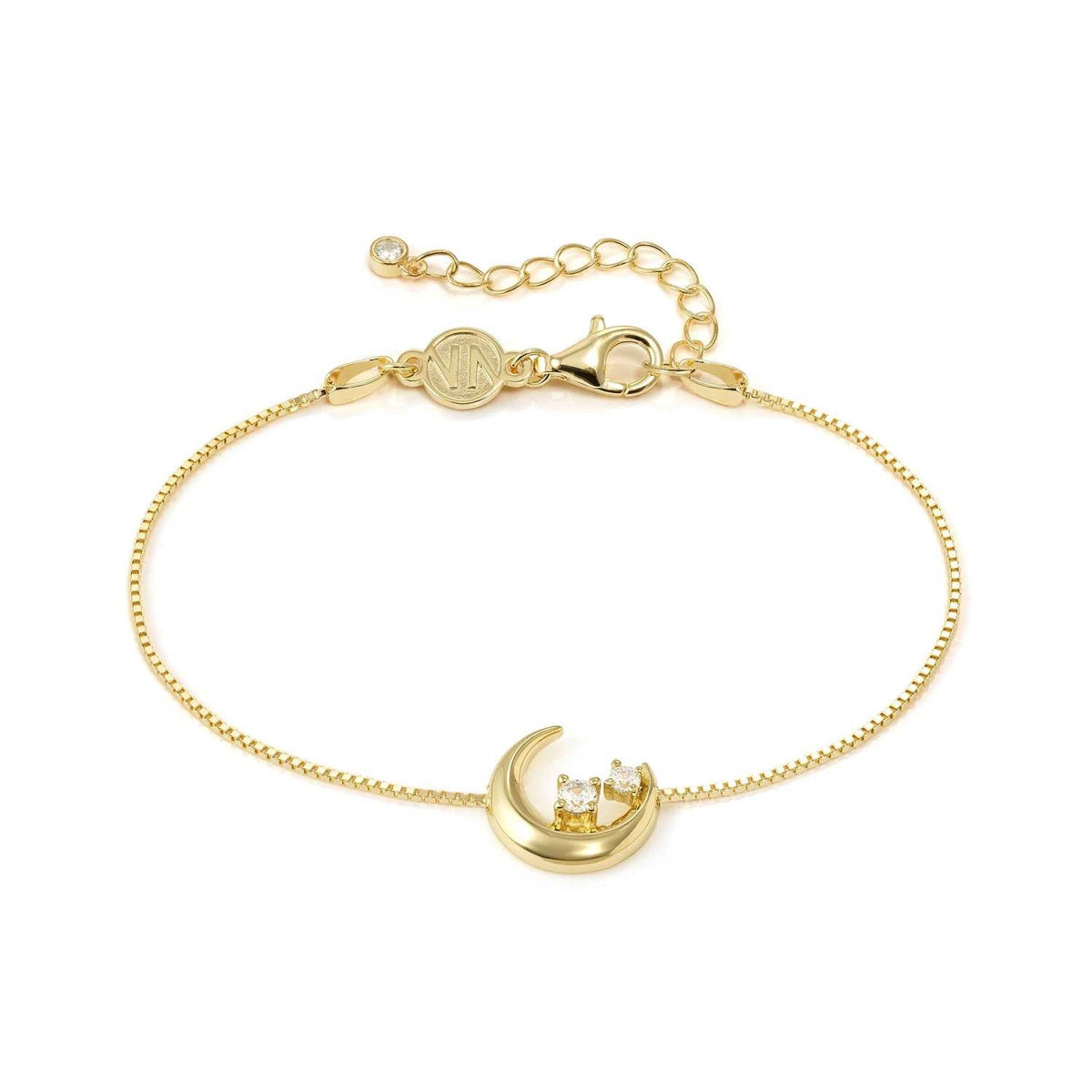 Nomination Gold Dream Beats Moon White CZ Bracelet