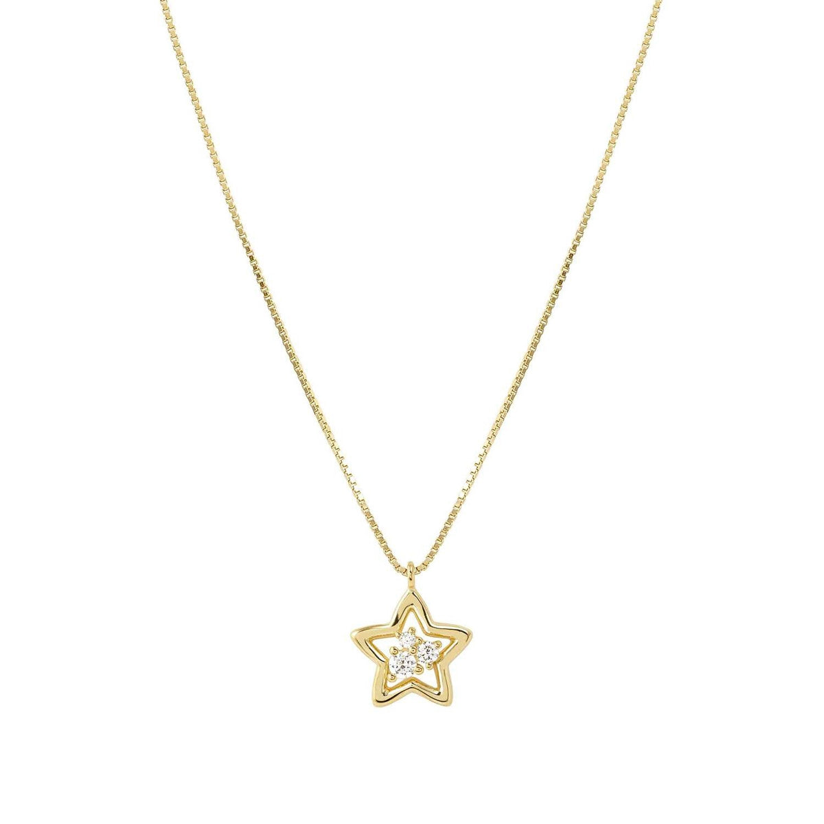 Nomination Gold Dream Beats Star White CZ Necklace