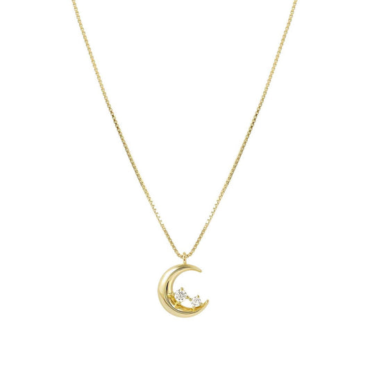 Nomination Gold Dream Beats Moon White CZ Necklace
