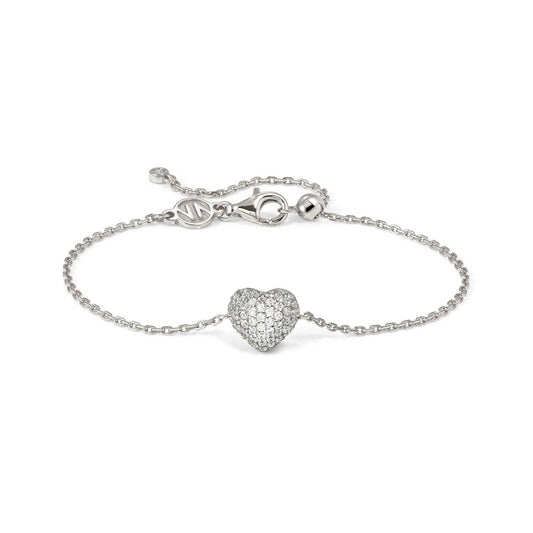 Nomination Silver Lifepoetry White Pavé Heart Bracelet