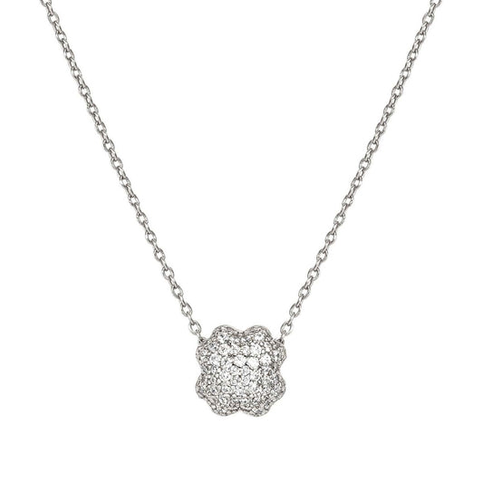 Nomination Silver Lifepoetry White Pavé Four Leaf Clover Necklace