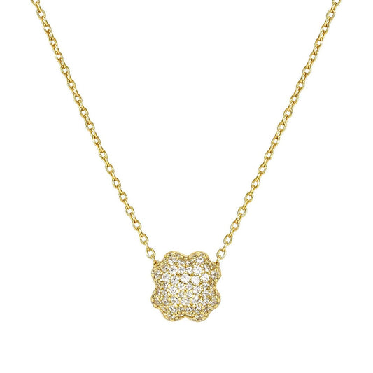 Nomination Gold Lifepoetry White Pavé Four Leaf Clover Necklace