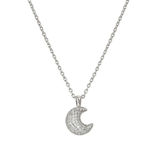 Nomination Silver Lifepoetry White Pavé Moon Necklace