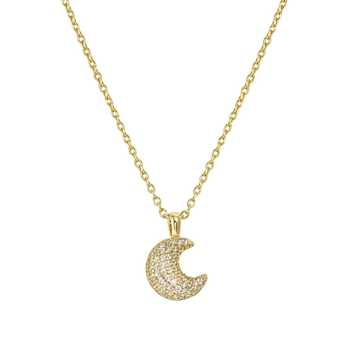 Nomination Gold Lifepoetry White Pavé Moon Necklace