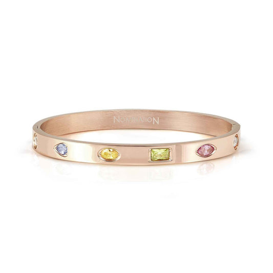 Nomination Rose Gold Pretty Bangles Multicoloured CZ Bangle Large