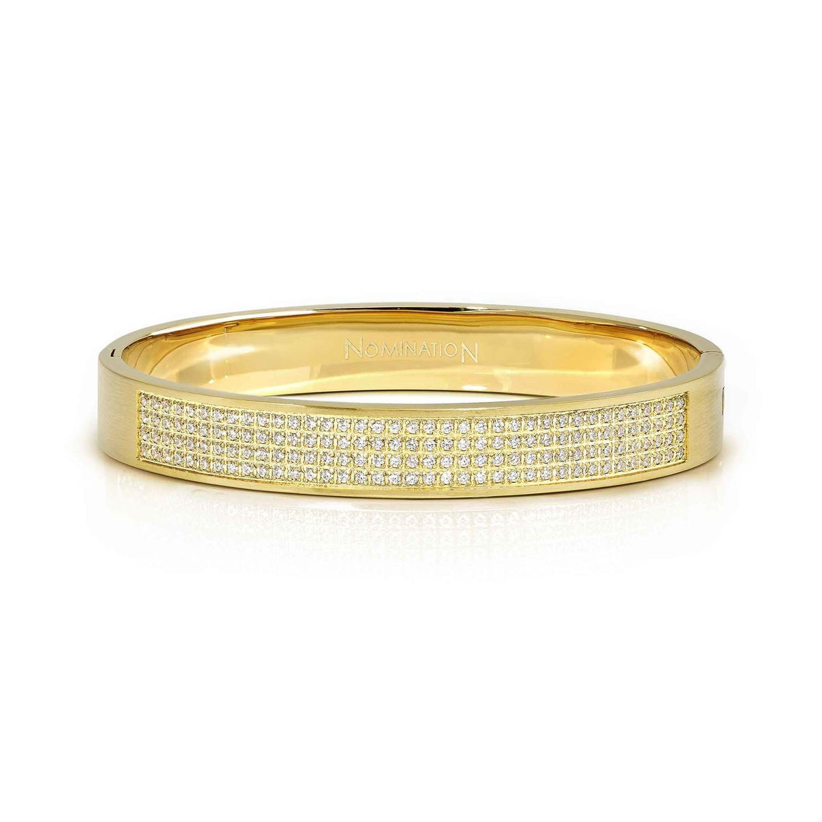 Nomination Gold Pretty Bangles White Pavé Chunky Bangle Small