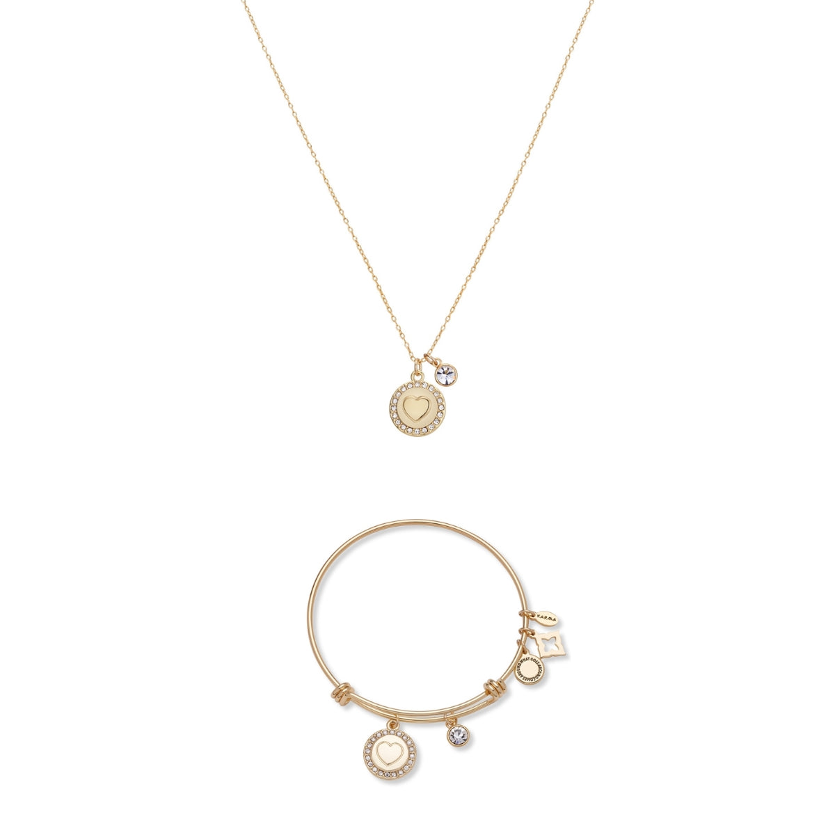 Karma Gold Heart Crystal Coin Set