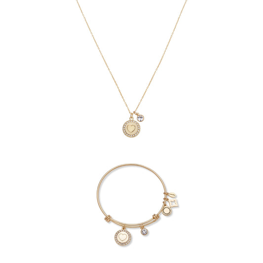 Karma Gold Heart Crystal Coin Set