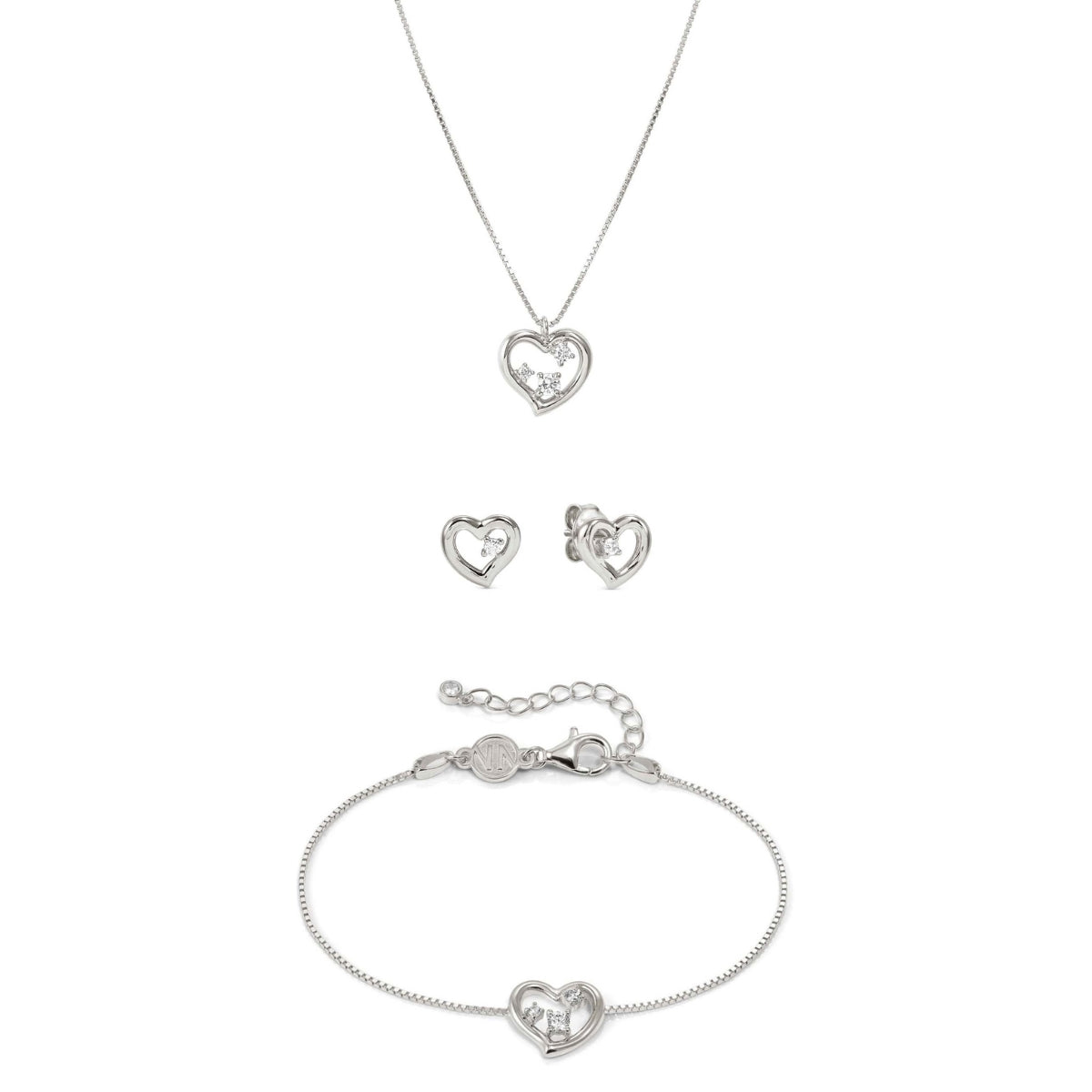 Nomination Silver Dreams Beats White CZ Heart Set