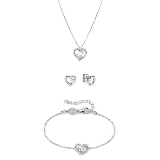 Nomination Silver Dreams Beats White CZ Heart Set