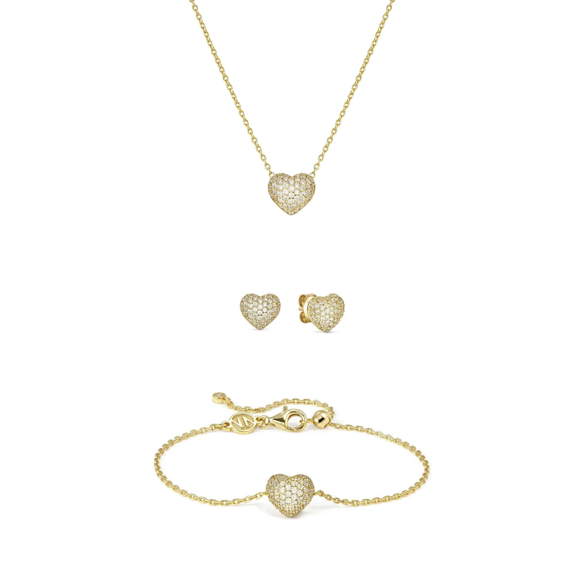 Nomination Gold Lifepoetry White Pavé Heart Set