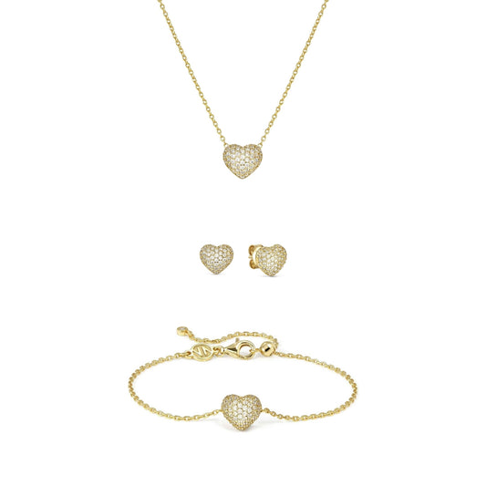 Nomination Gold Lifepoetry White Pavé Heart Set