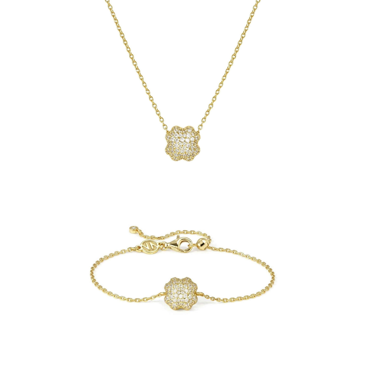 Nomination Gold Lifepoetry White Pavé Clover Set
