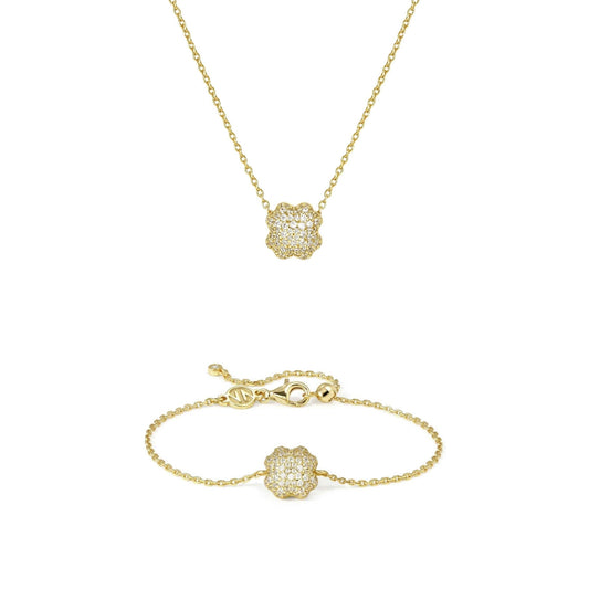 Nomination Gold Lifepoetry White Pavé Clover Set