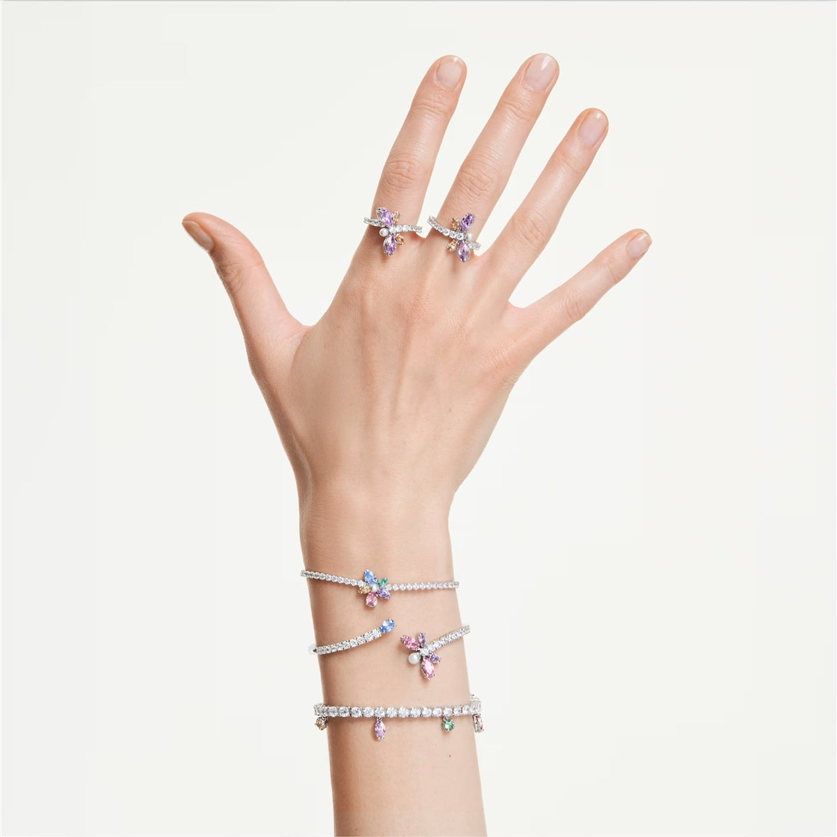 Swarovski Ariana Grande x Swarovski Multi-coloured Flower Tennis Bracelet