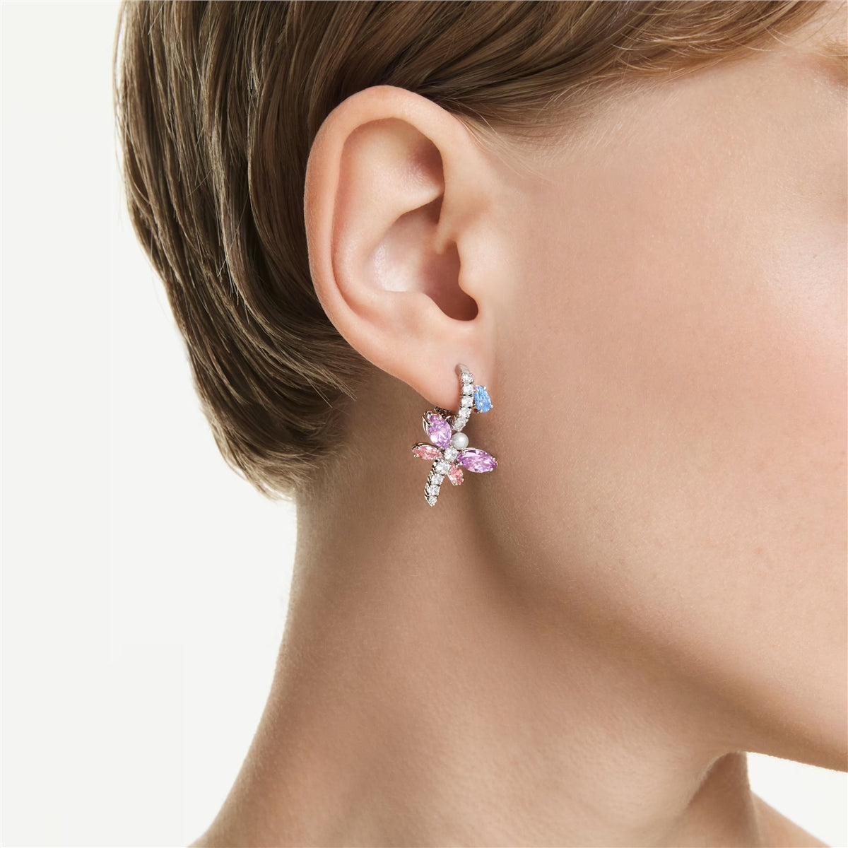 Swarovski Ariana Grande x Swarovski Multicolored Dragonfly Drop Hoop Earrings