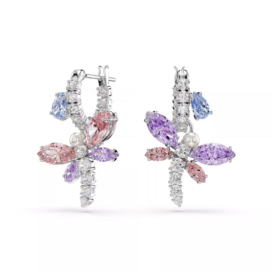 Swarovski Ariana Grande x Swarovski Multicolored Dragonfly Drop Hoop Earrings