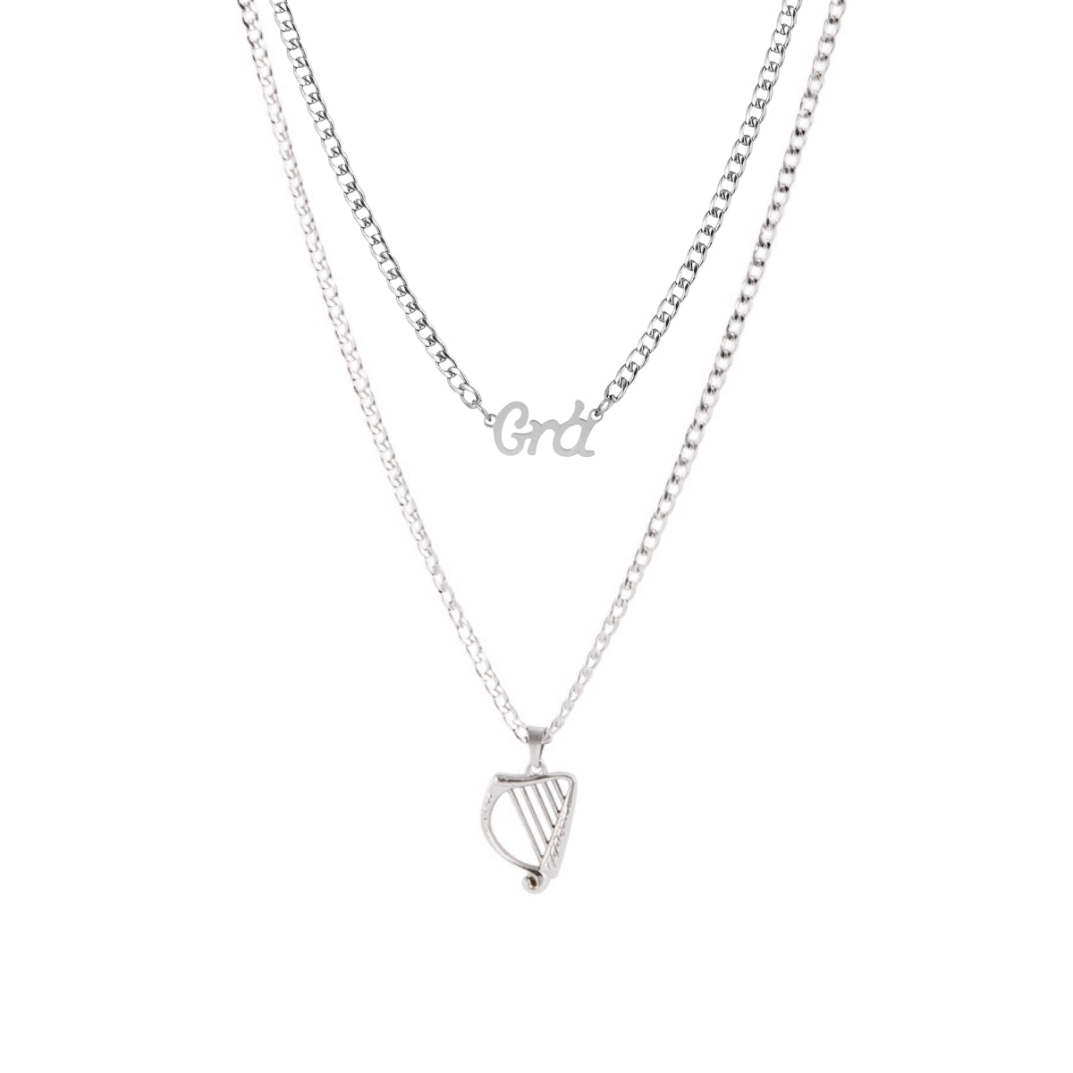 Over & Over Silver Grá Harp Necklace Set