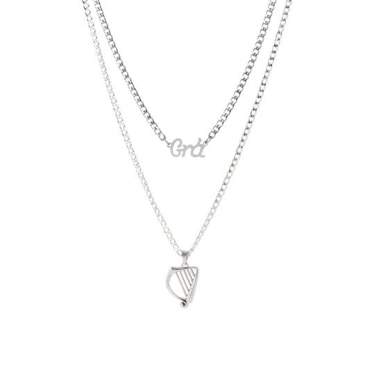 Over & Over Silver Grá Harp Necklace Set