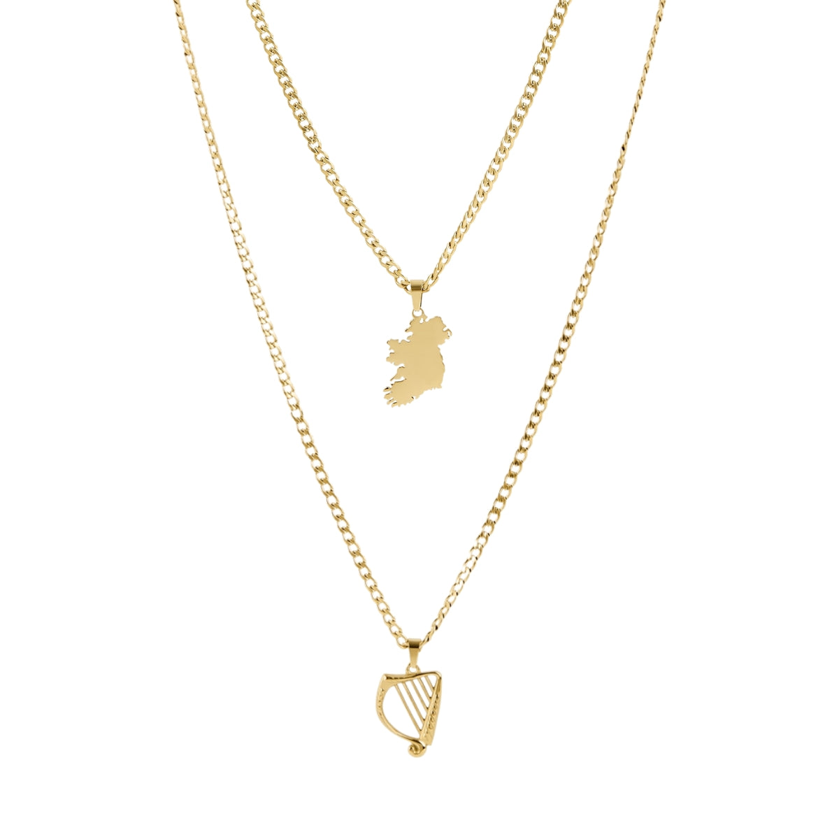Over & Over Gold Ireland Harp Necklace Set