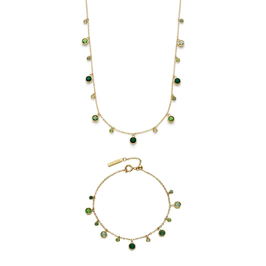 Olivia Burton Gold Mini Droplet Green Gift Set