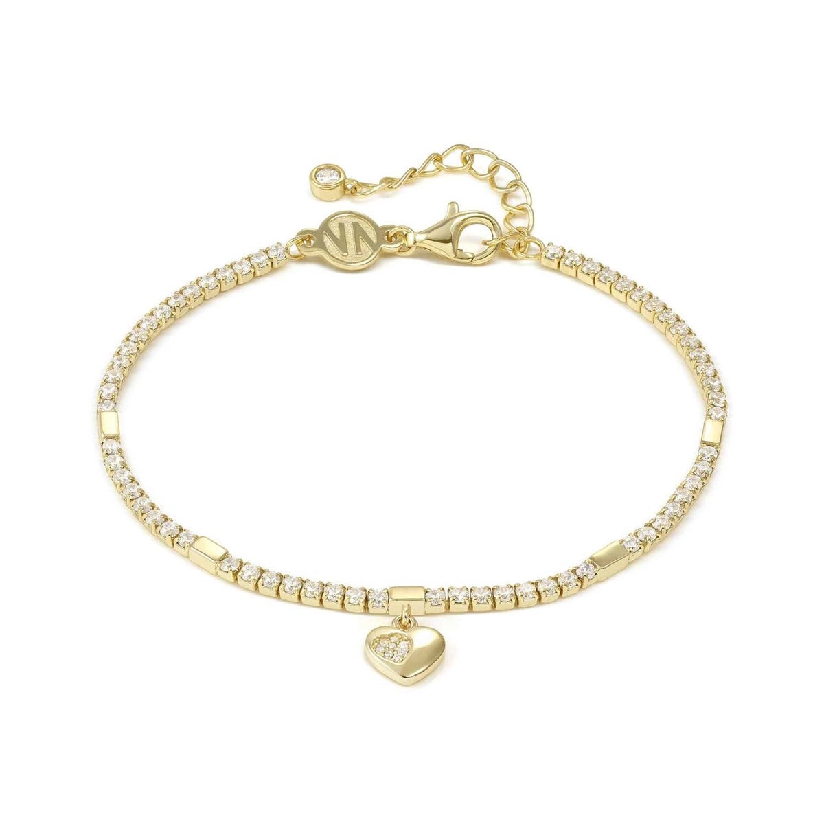 Nomination Gold Petit Sparkle Heart Tennis Bracelet