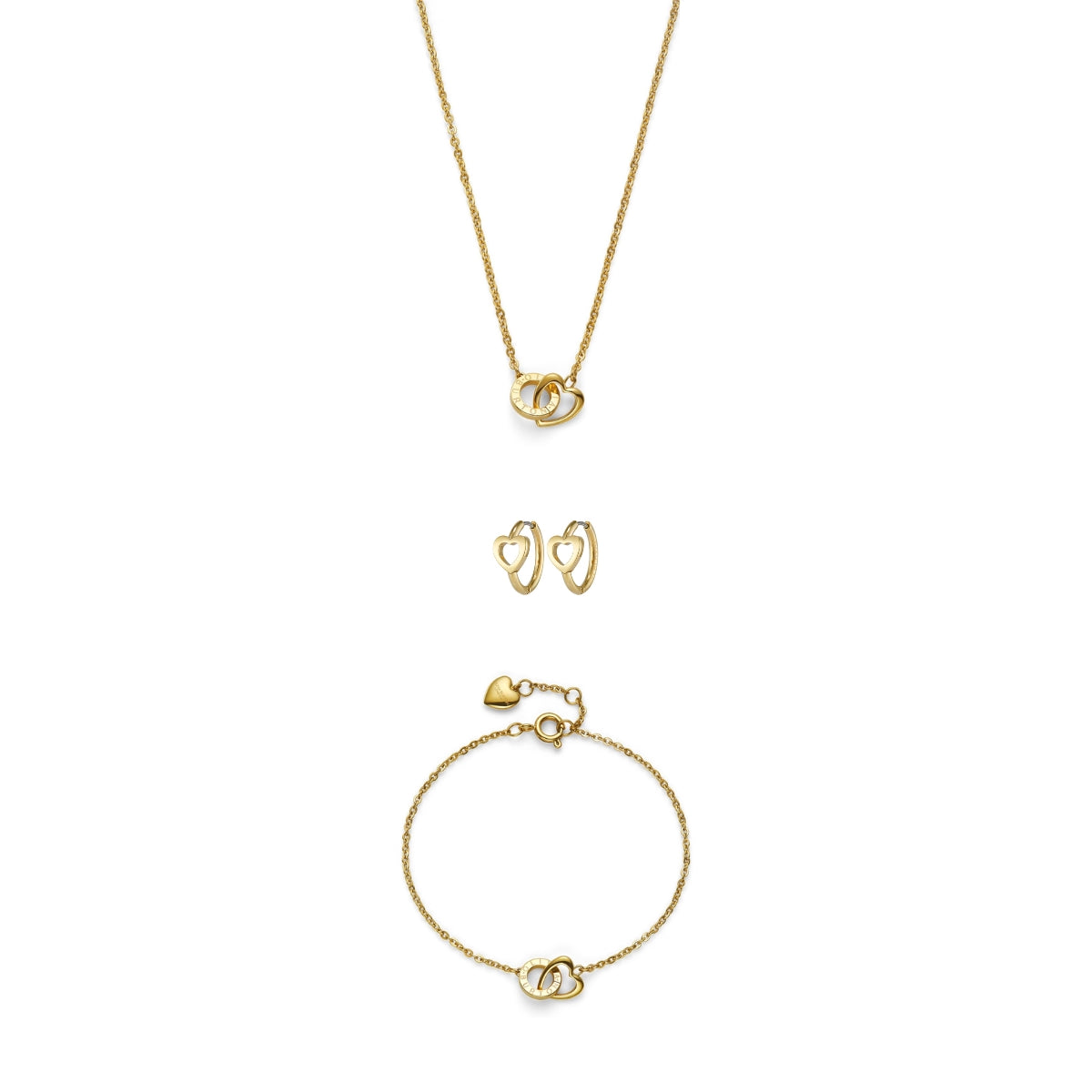 Olivia Burton Gold Kindred Interlink Openwork Heart Set