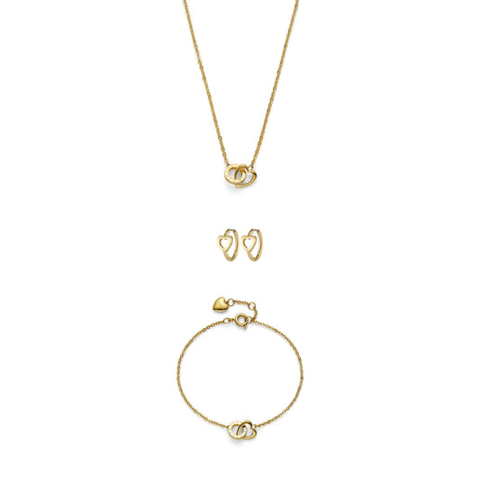 Olivia Burton Gold Kindred Interlink Openwork Heart Set