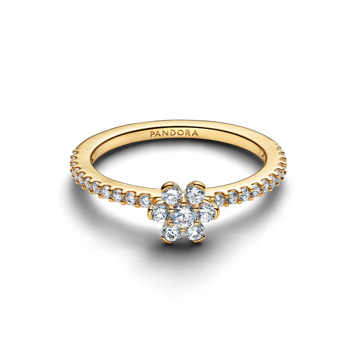 Pandora Gold Sparkling Flower Ring