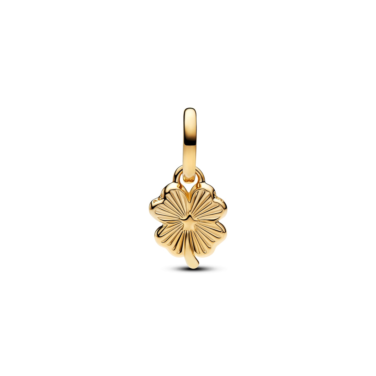 Pandora Gold White Lucky Clover Dangle Charm
