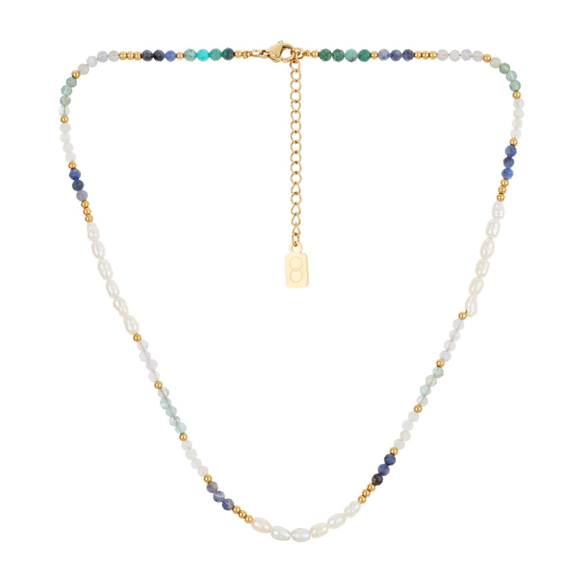Over & Over Gold Stainless Steel Blue Beaded Pearl Set
