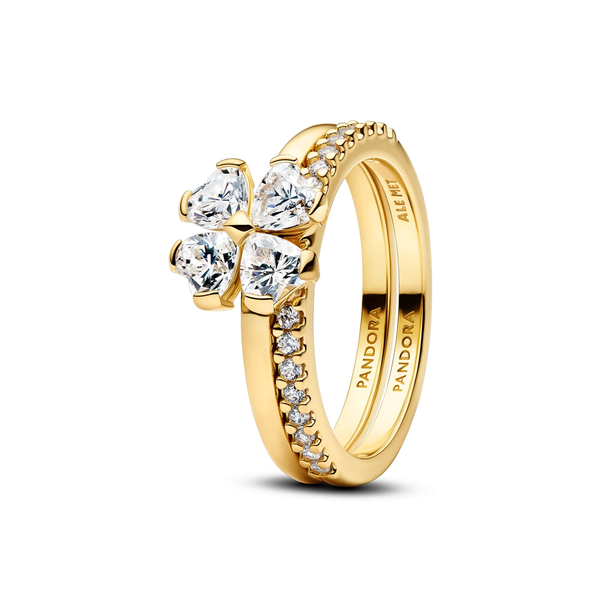 Pandora Sparkling Lucky Clover Splittable Ring