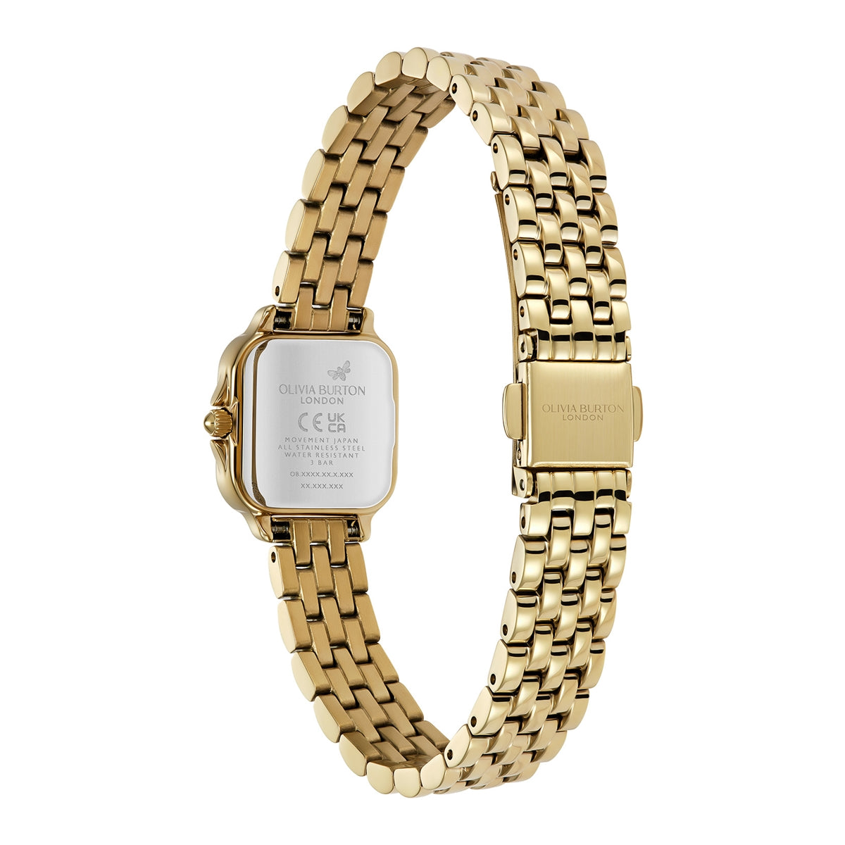 Olivia Burton Gold Mini Grosvenor Green Dial Watch