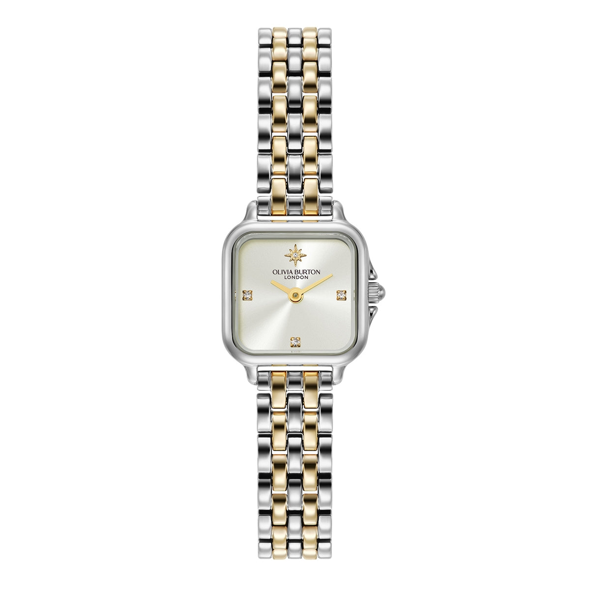 Olivia Burton Two Toned Mini Grosvenor Silver Dial Watch