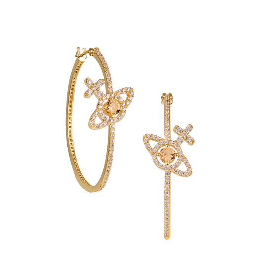Vivienne Westwood Gold Champagne CZ Olymia Hoops