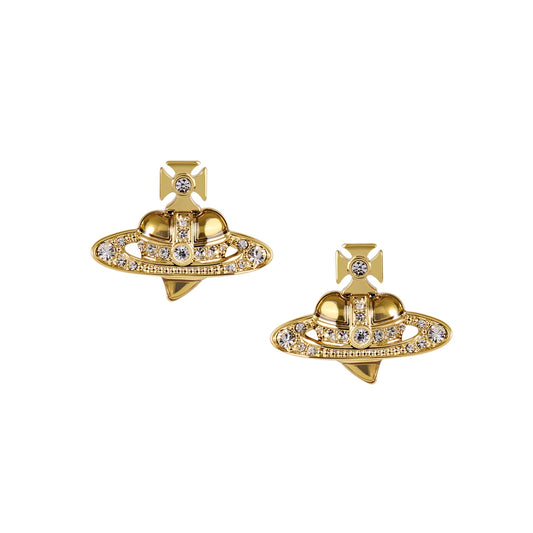 Vivienne Westwood Gold New Diamante Heart Studs