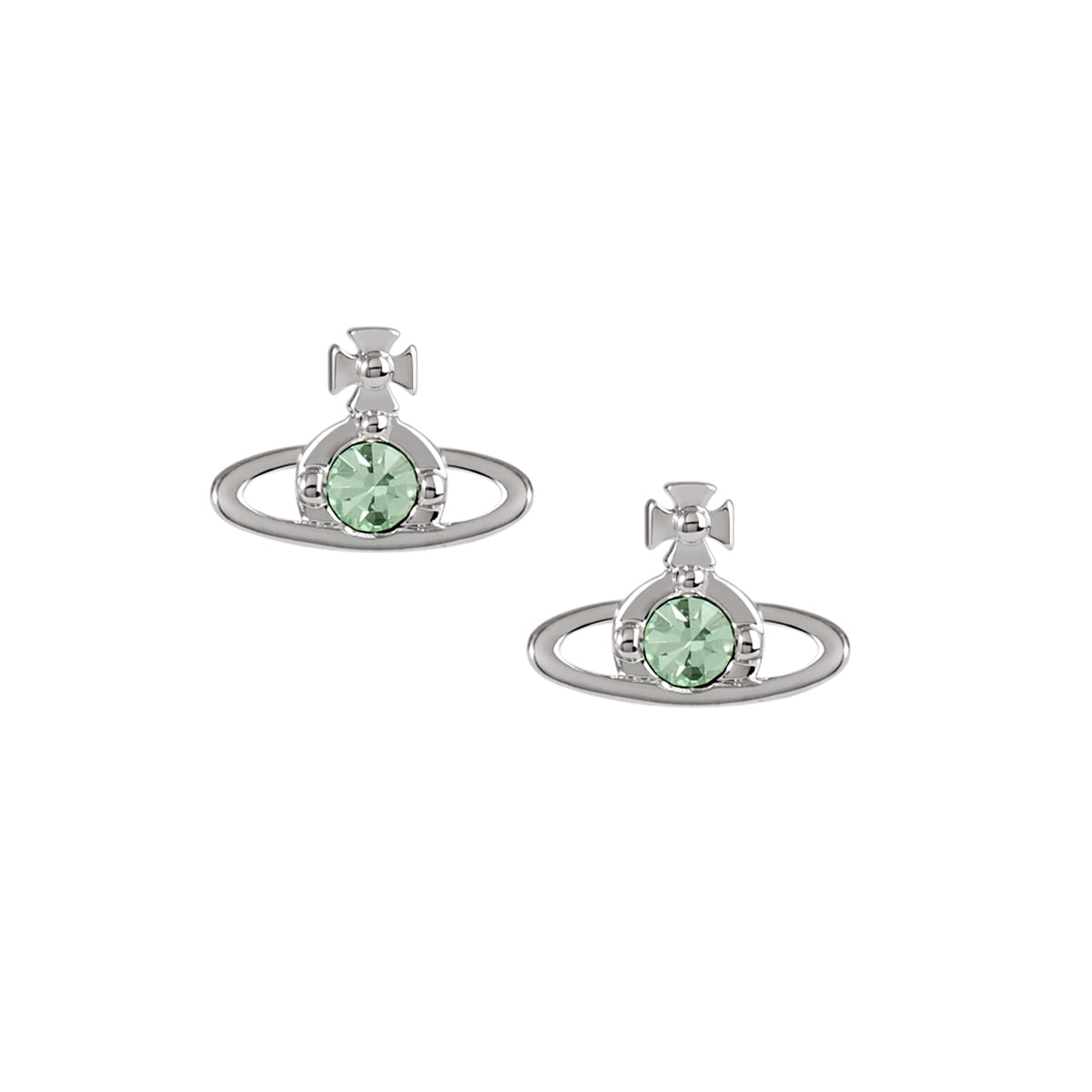 Vivienne Westwood Silver Chrysolite Nano Solitaire Studs