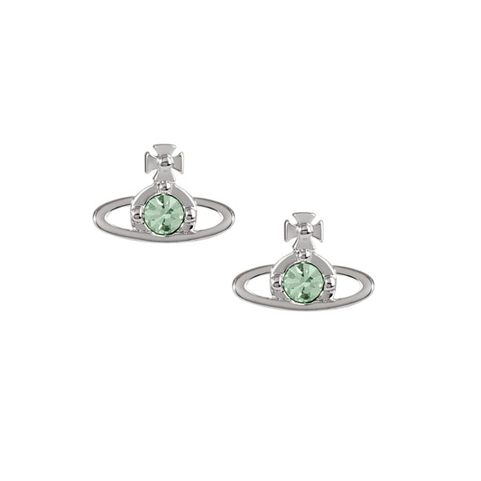 Vivienne Westwood Silver Chrysolite Nano Solitaire Studs