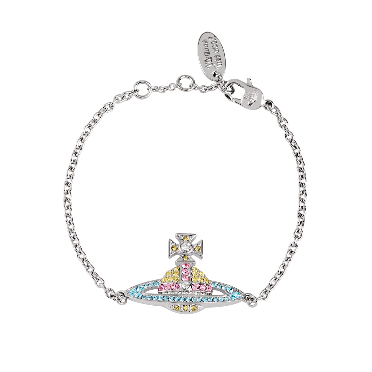 Vivienne Westwood Silver Kika Aqua Rose Bracelet