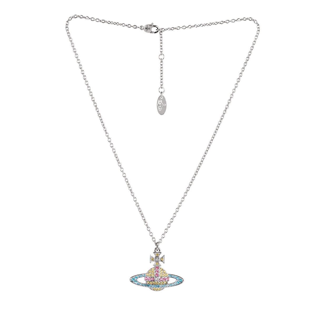 Vivienne Westwood Silver Kika Aqua Rose Necklace