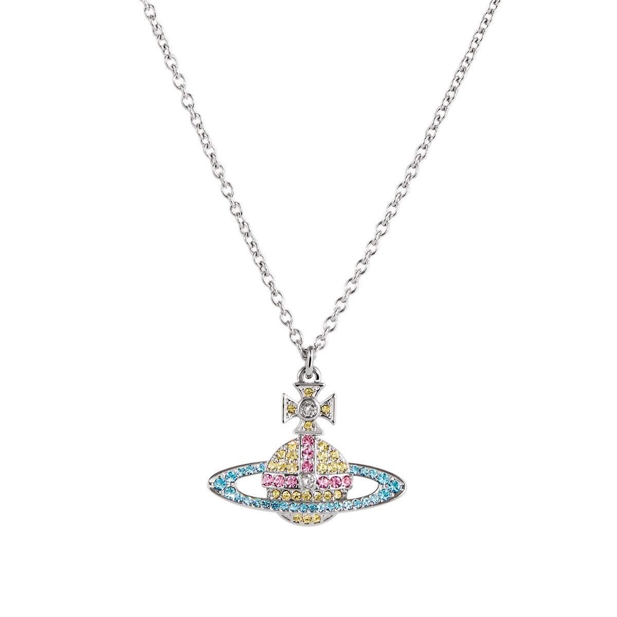Vivienne Westwood Silver Kika Aqua Rose Necklace