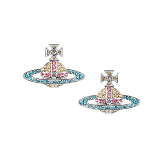 Vivienne Westwood Silver Kika Aqua Rose Studs