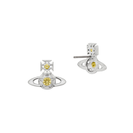 Vivienne Westwood Silver Lee Orb Star Yellow CZ Studs
