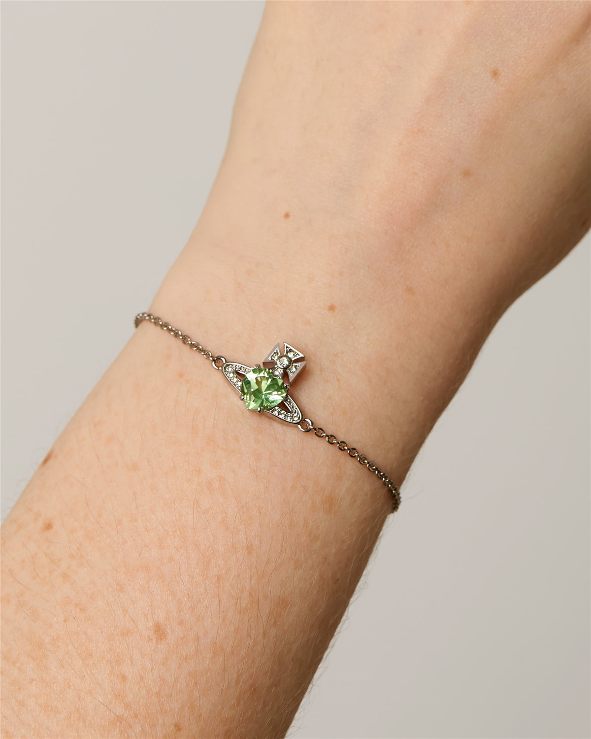 Vivienne Westwood Silver Light Green Ariella Bracelet