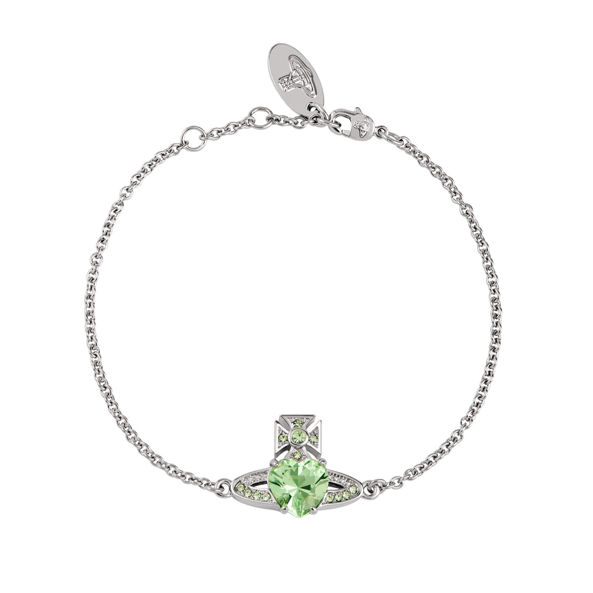 Vivienne Westwood Silver Light Green Ariella Bracelet