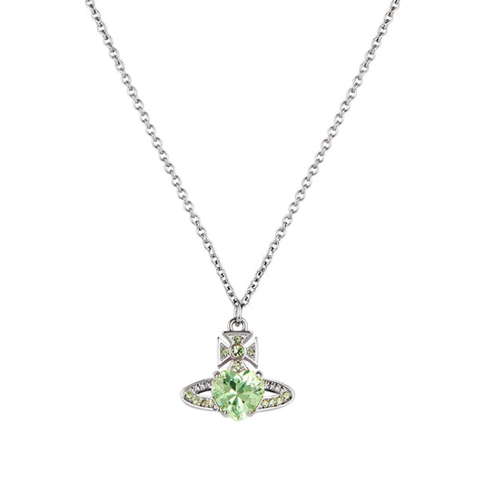Vivienne Westwood Silver Light Green Ariella Necklace